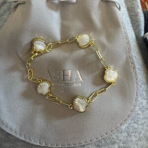 ASHA by Ashely McCormick Gold and White Shell Bracelet
